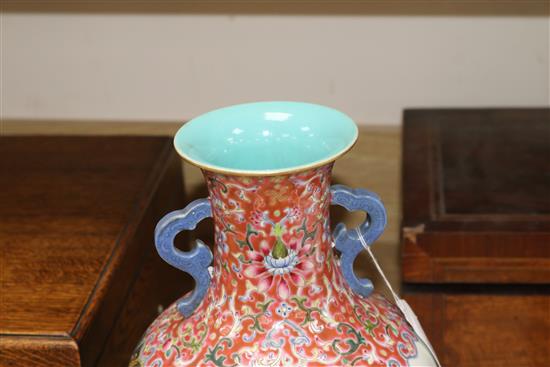 A Chinese famille rose sages vase